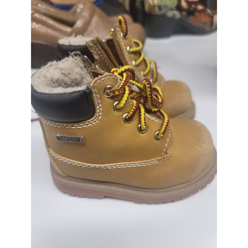 Smartfit Waterproof Tan Brown Boots Size 6 Toddler Lace‎ Up Zipper Warm